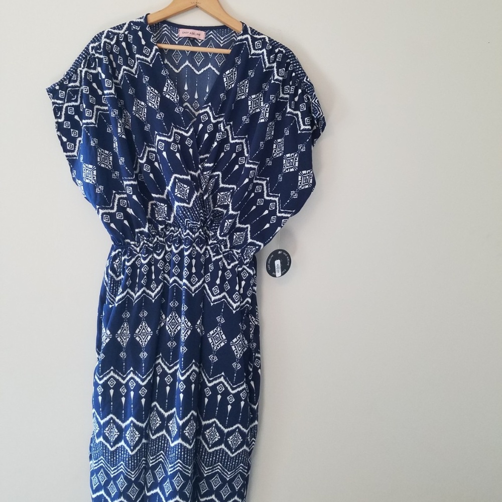 NEW East Adeline Plus Dia & Co Navy Comfy Dress 2X